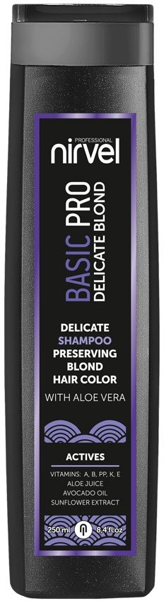 Шампунь деликатный для сохранения цвета блонд с алоэ вера/ Delicate shampoo preserving blond hair color
